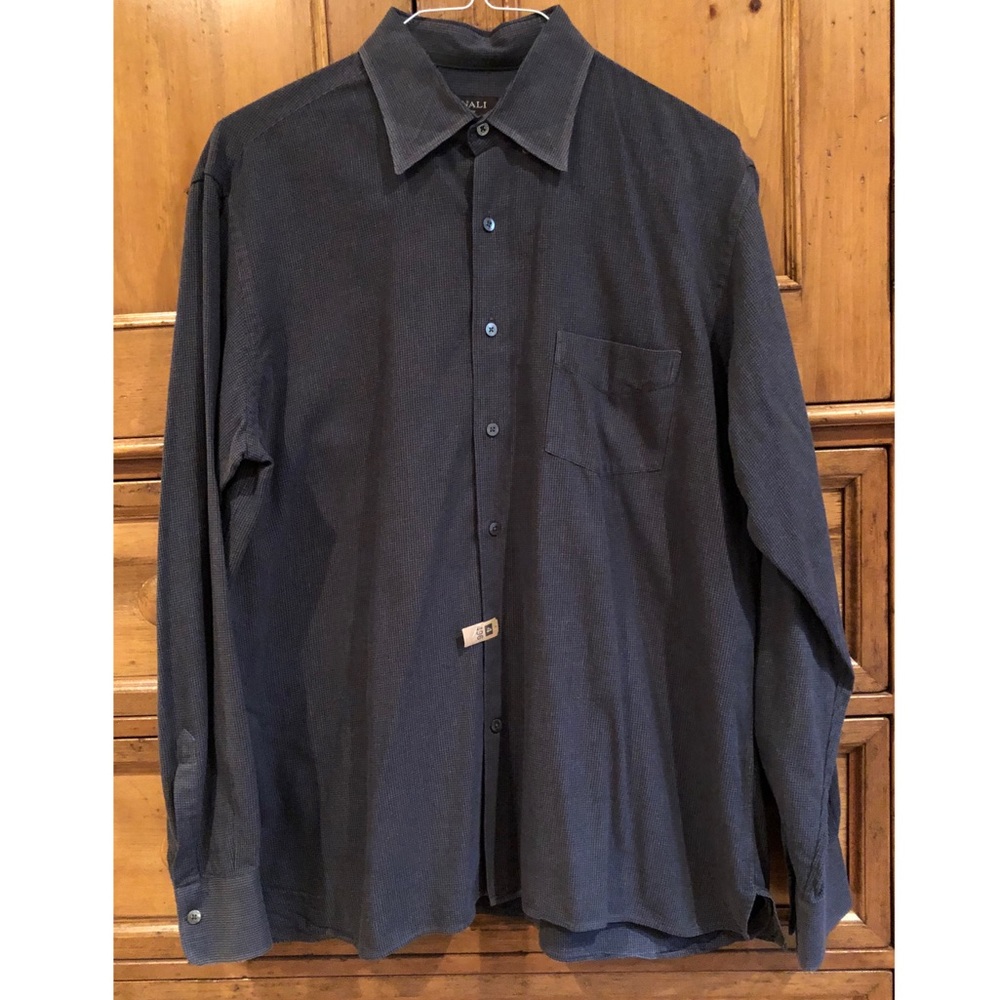 Dark Grey Patterned Button Down Men’s Work Shirt - image 1